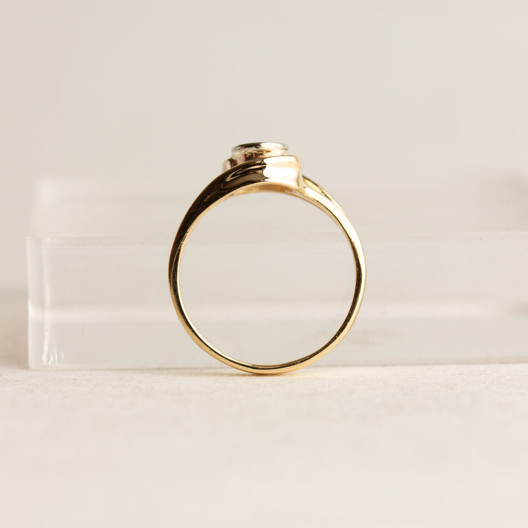 Bezel-set Diamond Bypass Ring