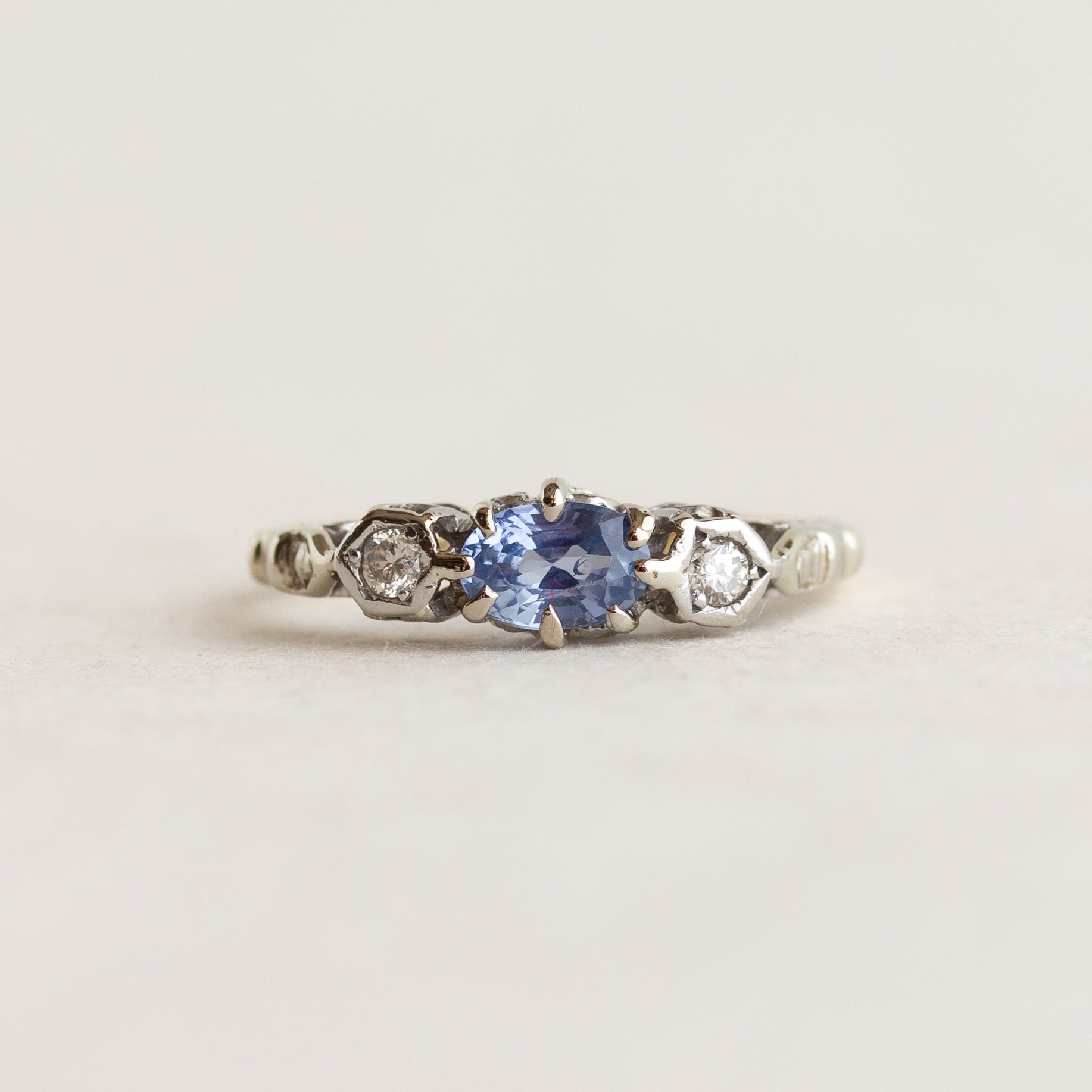 Vintage Two-tone Sapphire Ring
