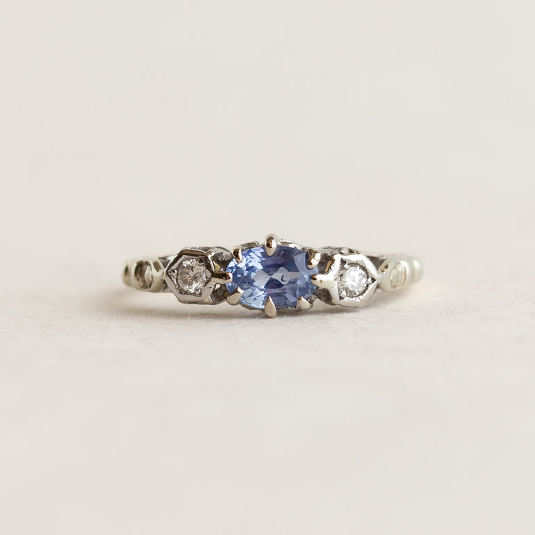 Vintage Two-tone Sapphire Ring