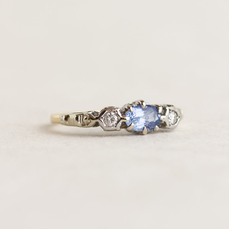 Vintage Two-tone Sapphire Ring