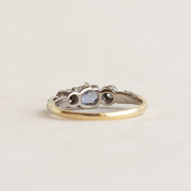 Vintage Two-tone Sapphire Ring