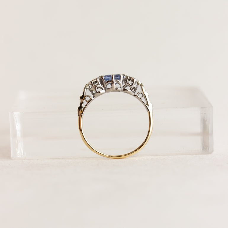 Vintage Two-tone Sapphire Ring