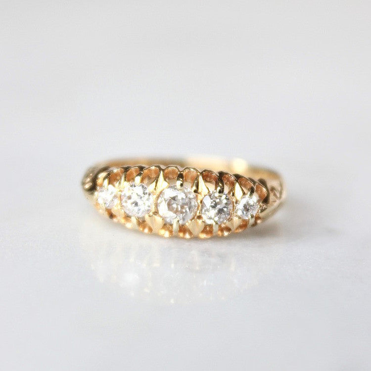 Diamond Cluster Vintage Engagement Ring - The Sedgwick Ring - Evorden