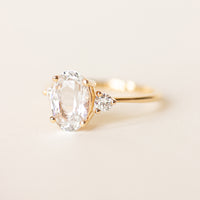Oval White Sapphire Engagement Ring