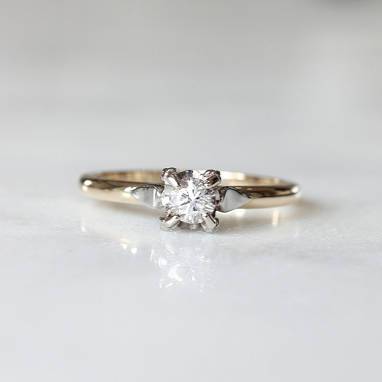 Diamond Solitaire Vintage Ring - The Bacall Ring - Evorden