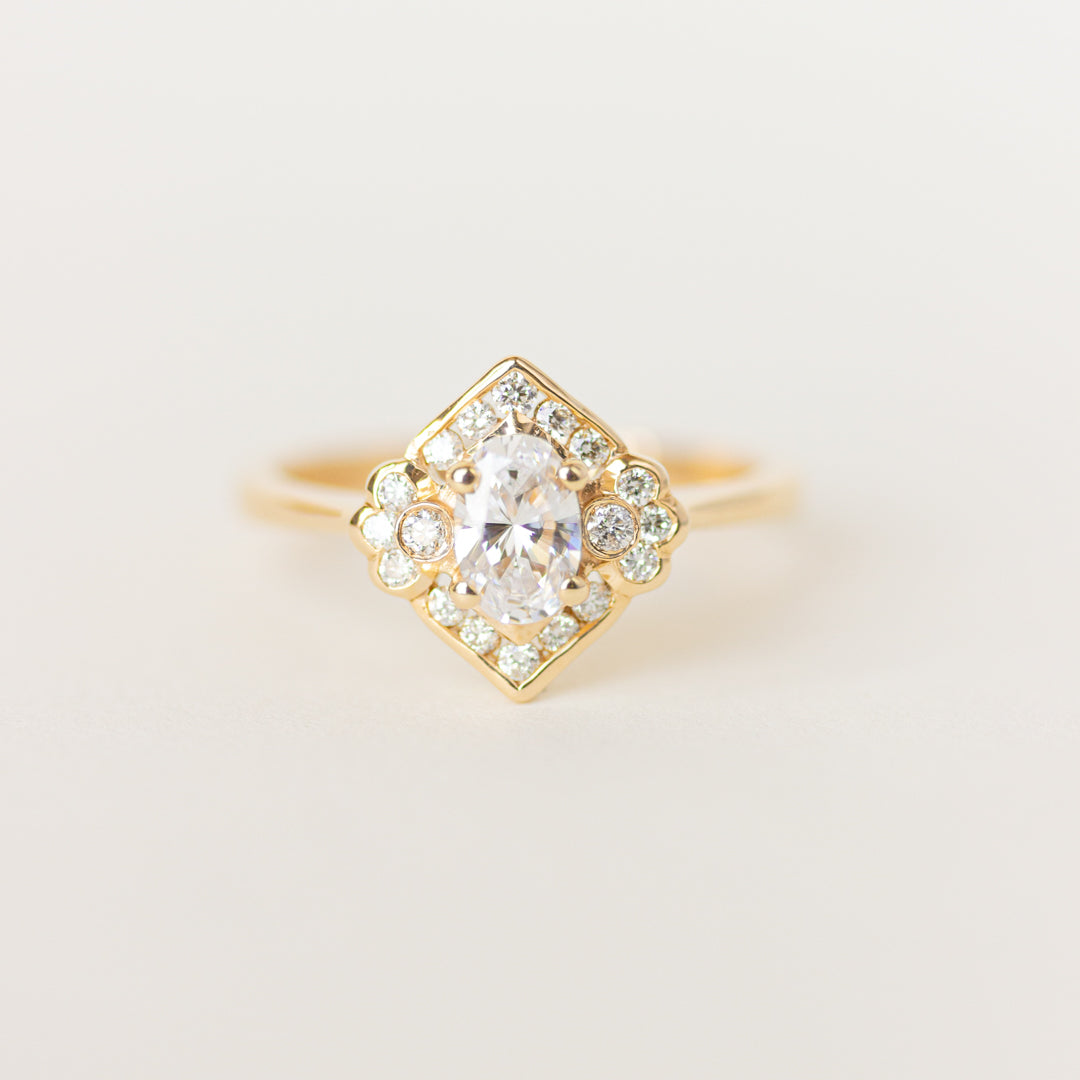 Vintage Inspired Moissanite Engagement Ring, Vancouver BC, Canadian Made