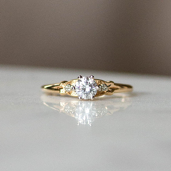 The Davis Ring- Solitaire Diamond Vintage Ring- EVORDEN