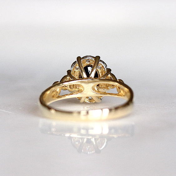 Sapphire Halo Vintage Ring - The Garbo Ring - Evorden