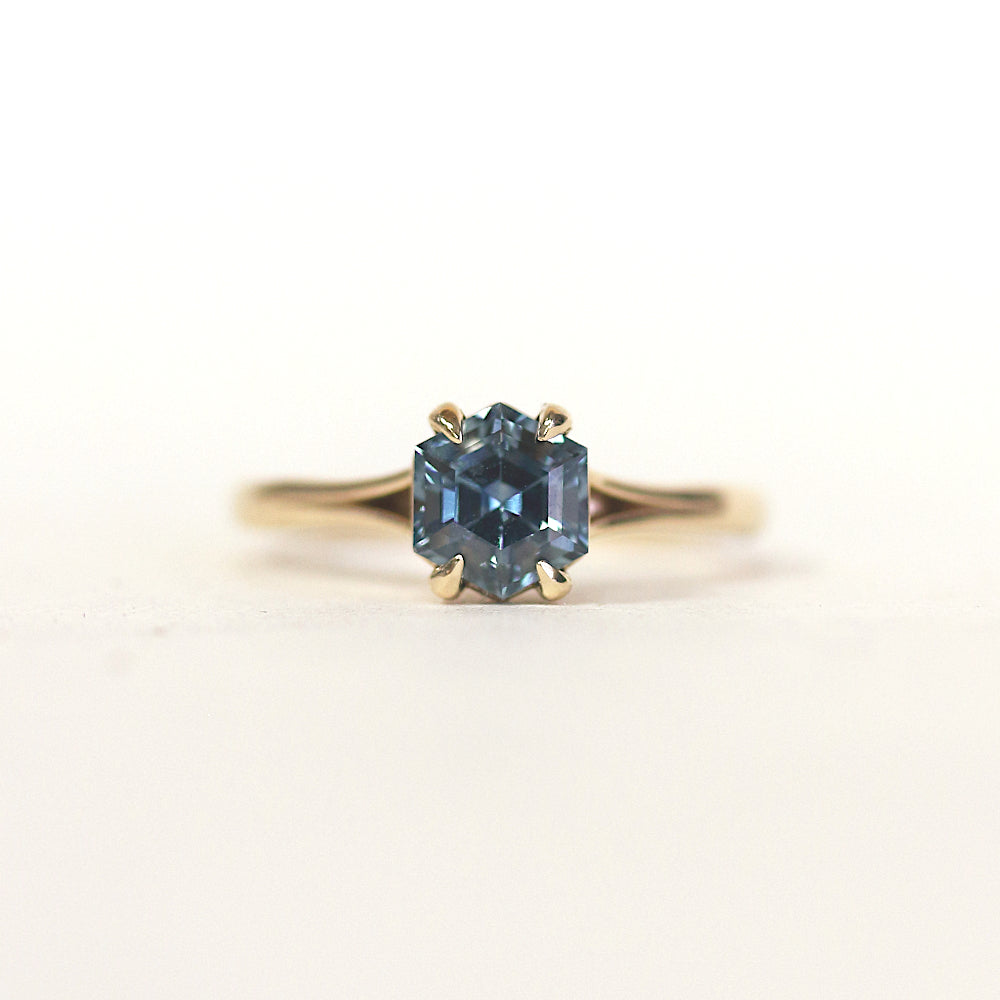 hexagon sapphire ring