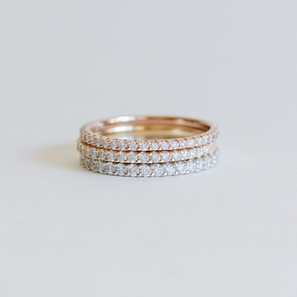 White Gold Diamond Eternity Wedding Band - FAE RING - Evorden