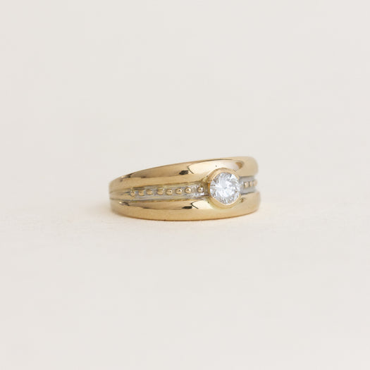 Chunky Half Bezel Vintage Diamond Ring | The Wen Ring | Evorden