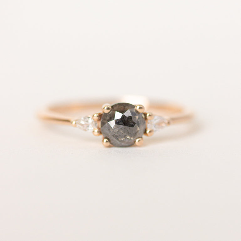 Salt and Pepper Black Diamond Engagement Ring
