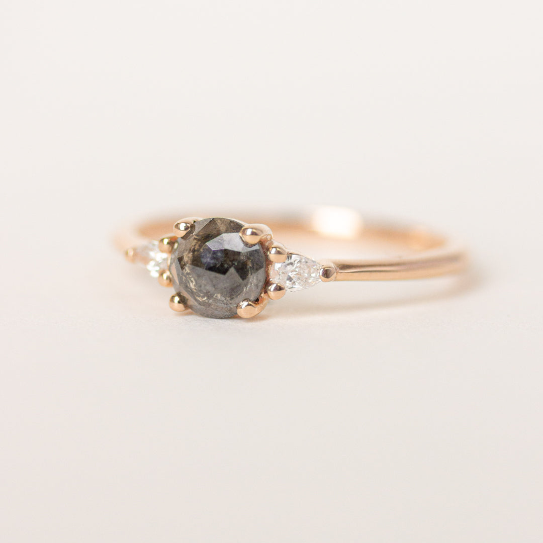 Salt and Pepper Black Diamond Engagement Ring