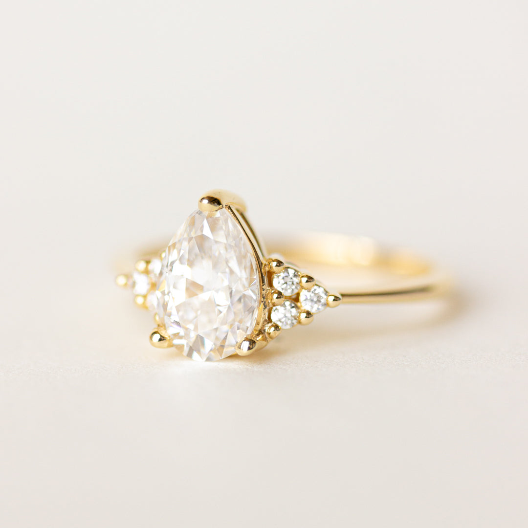 Pear Shaped Moissanite Engagement Ring 