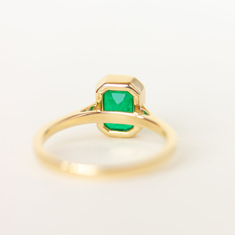 Bezel Set Emerald Engagement Ring | Yves Ring | Evorden