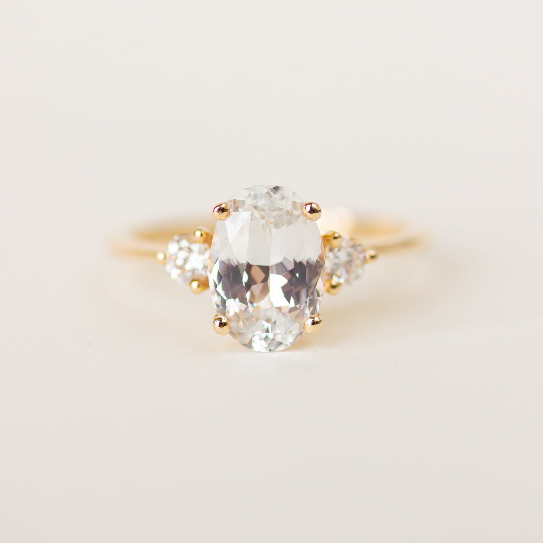 White Sapphire Engagement Ring