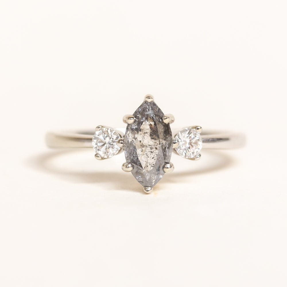 Marquise Diamond Three Stone Engagement Ring