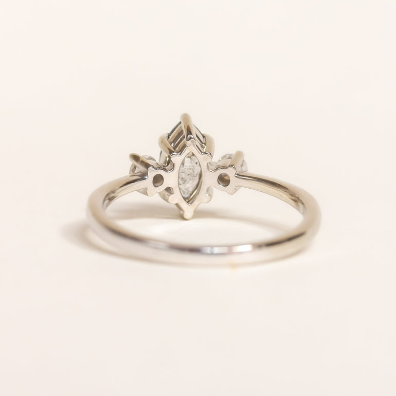 Marquise Diamond Three Stone Engagement Ring