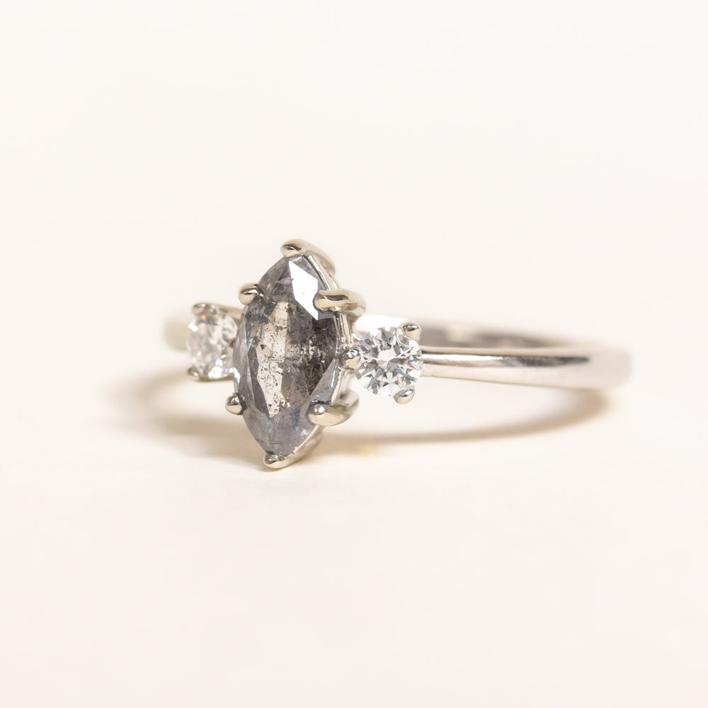 Marquise Diamond Three Stone Engagement Ring