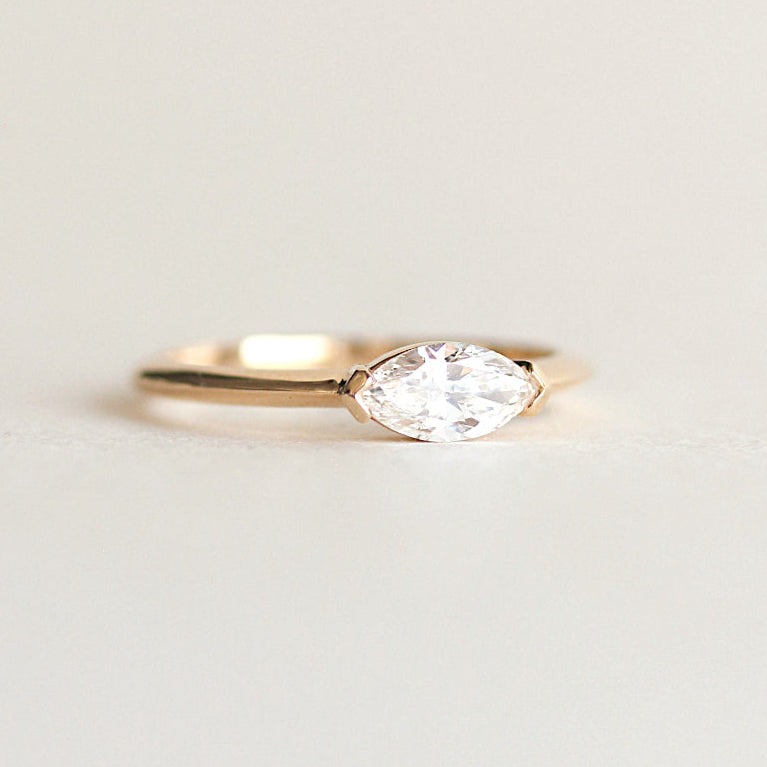 East West Marquise Dimond Engagement Ring