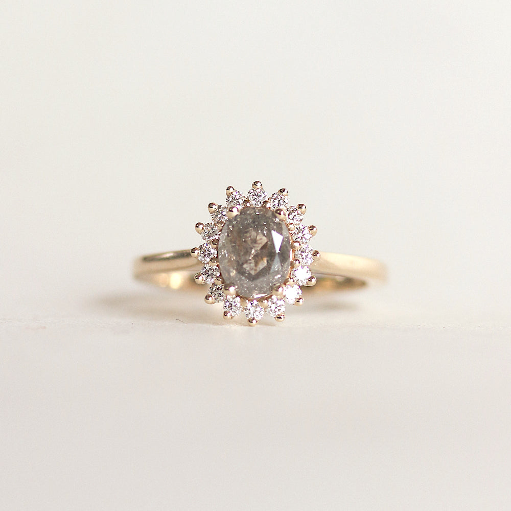 Oval Diamond Halo Engagement Ring