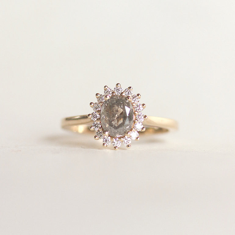 Oval Diamond Halo Engagement Ring