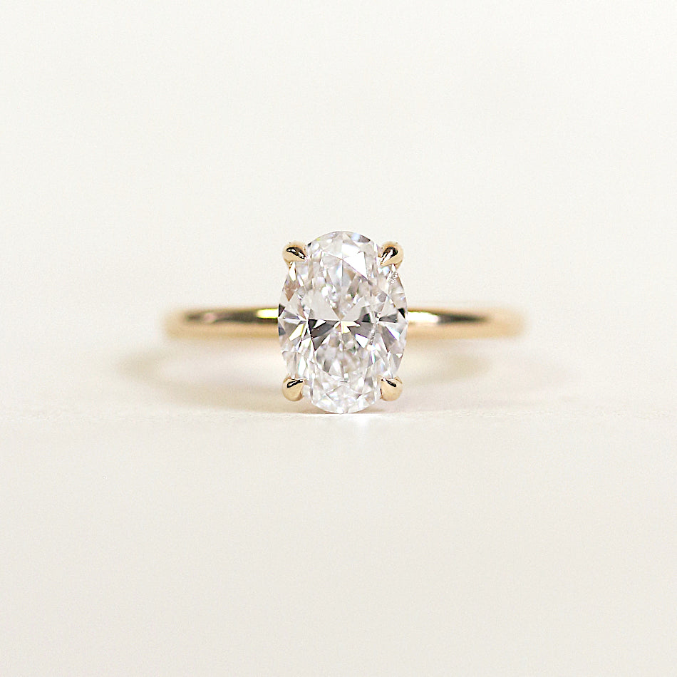 Oval Diamond Engagement Ring Hidden Halo