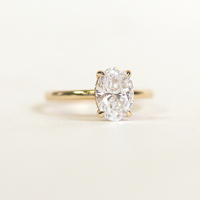 Oval Diamond Engagement Ring Hidden Halo