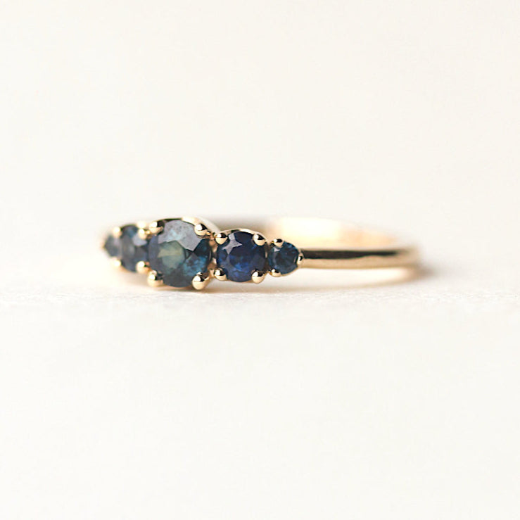 Round Five Stone Sapphire Engagement RIng
