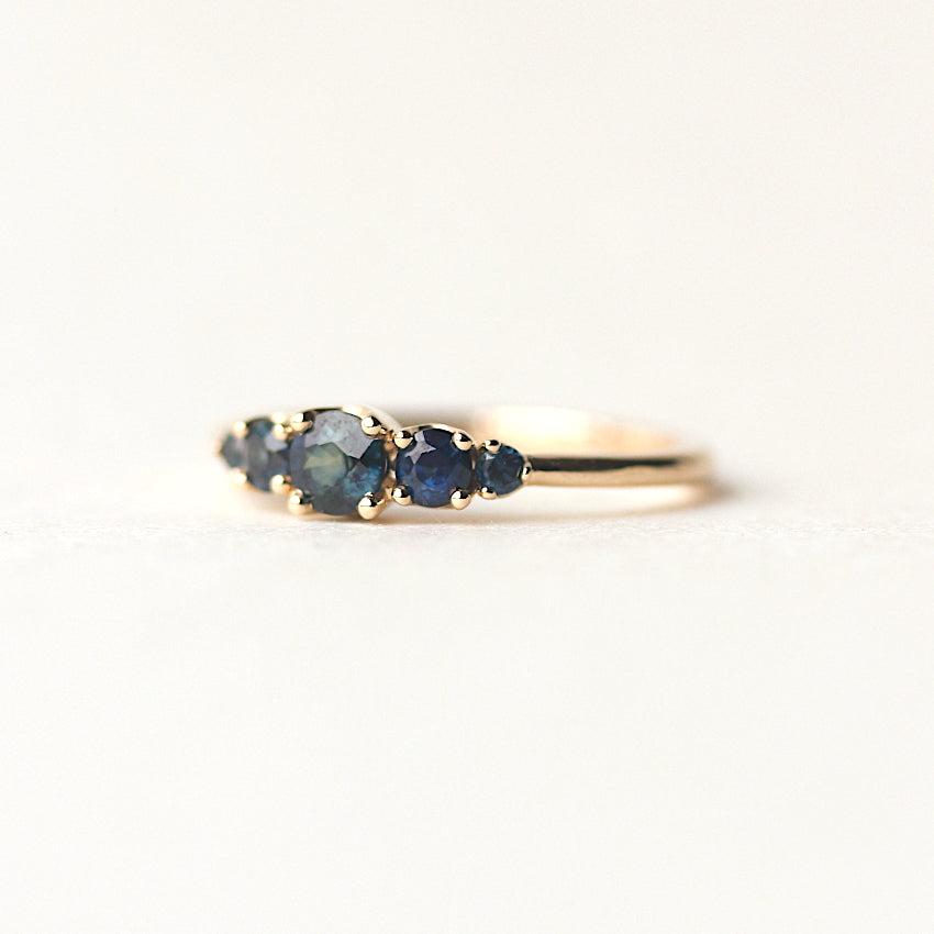 Round Five Stone Sapphire Engagement RIng