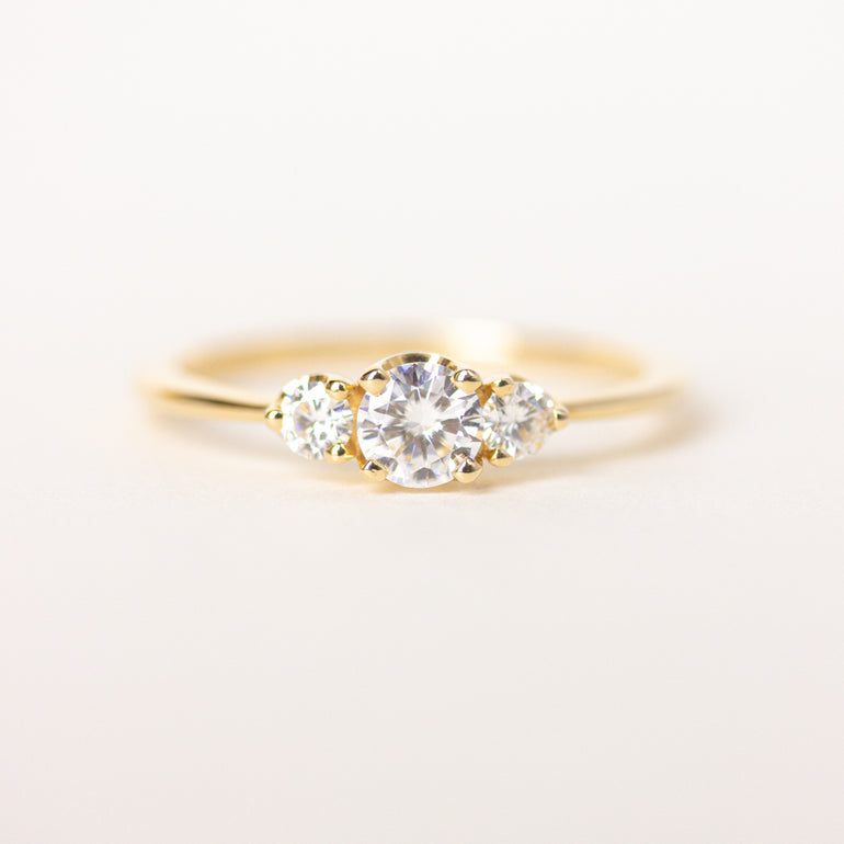 Three White Stone Engagement Ring