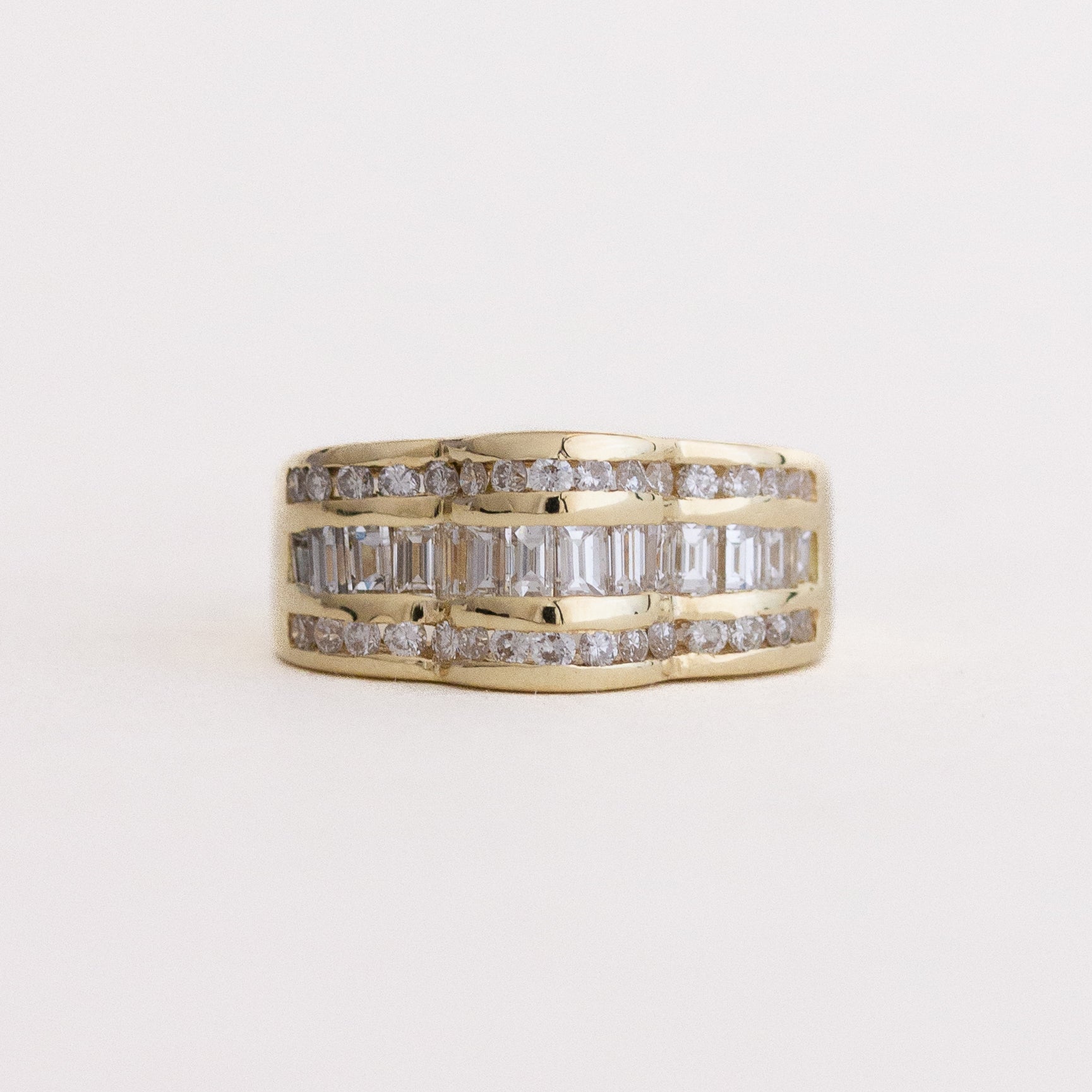 Diamond Cluster Domed Vintage Ring