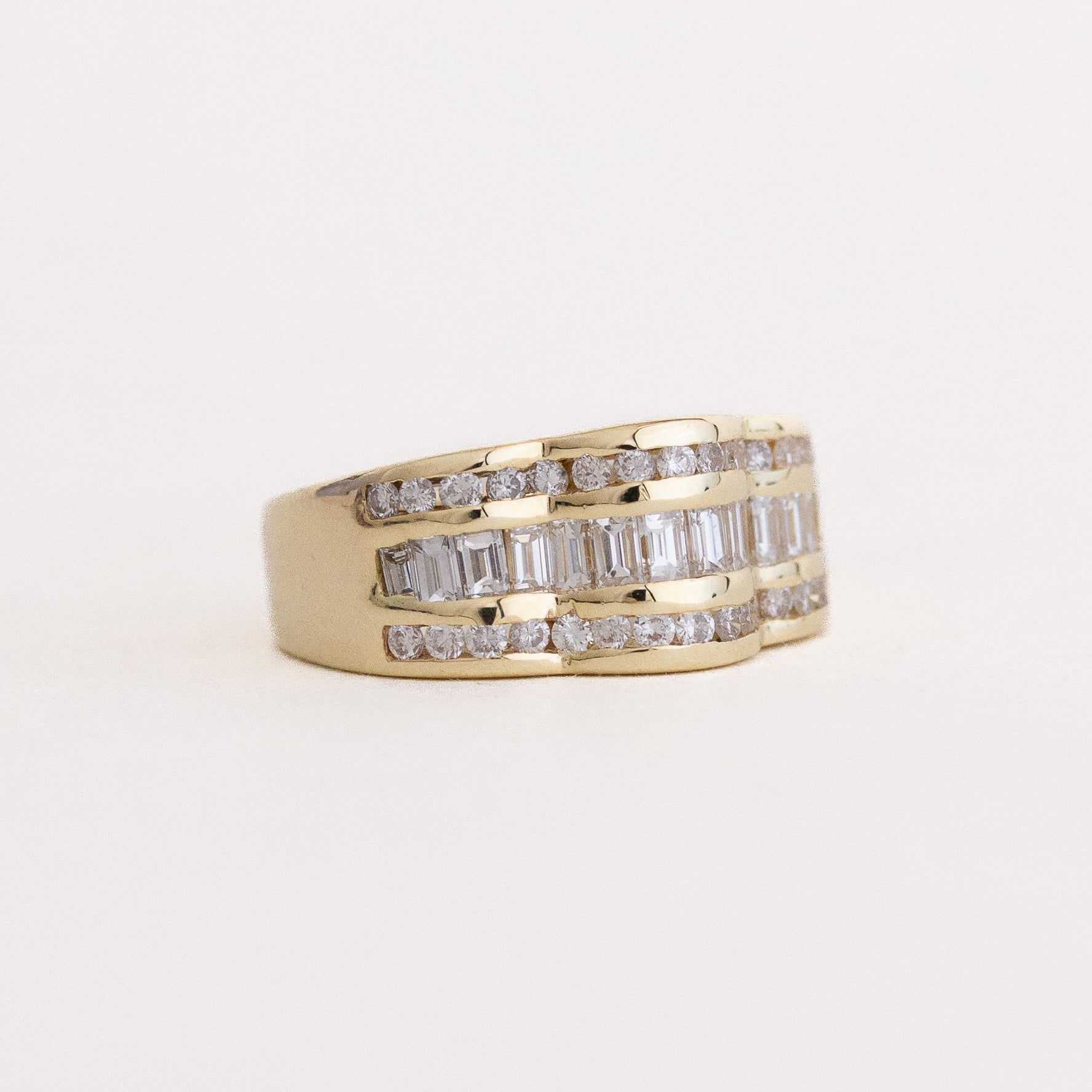Diamond Cluster Domed Vintage Ring