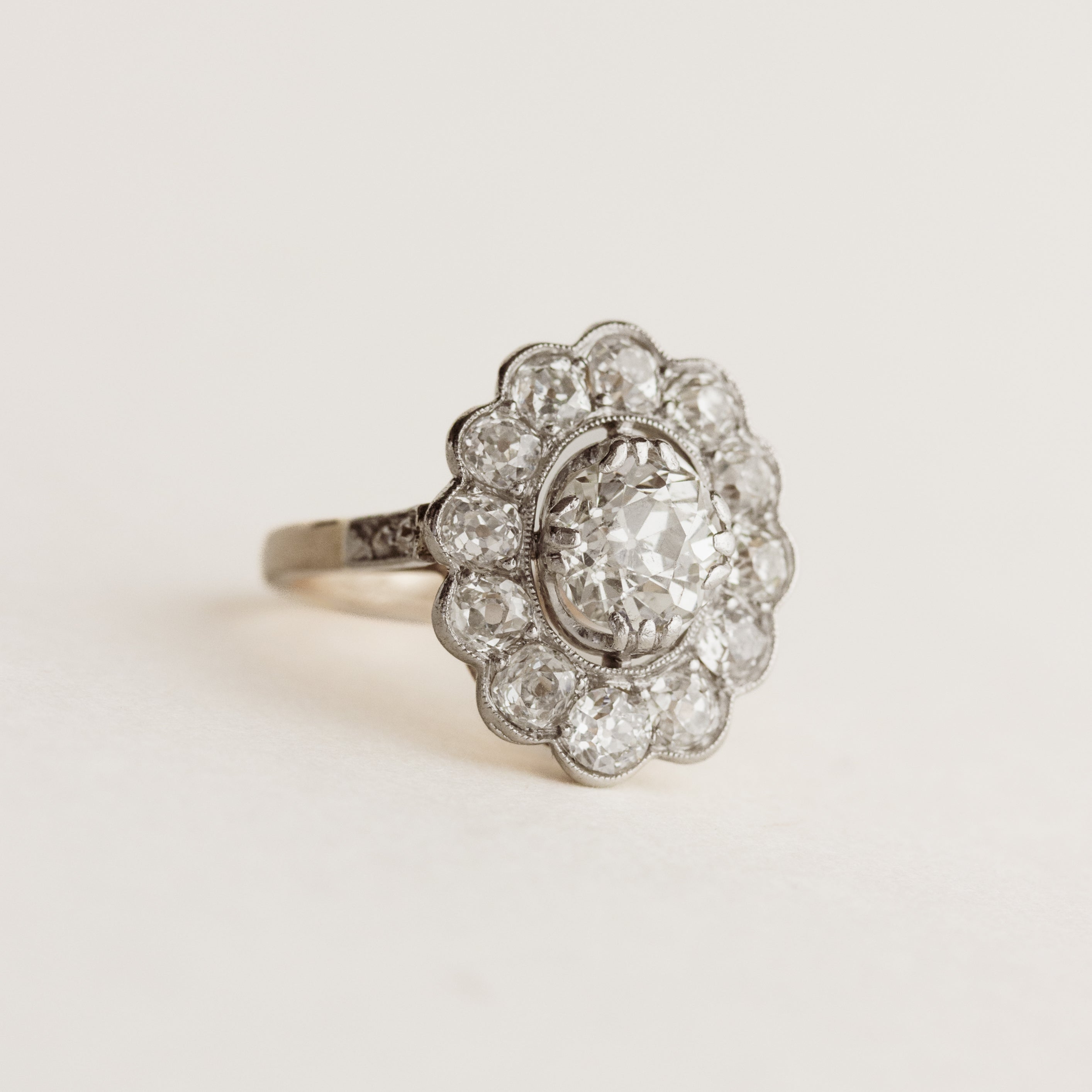 Old European Cut Diamond Halo Ring