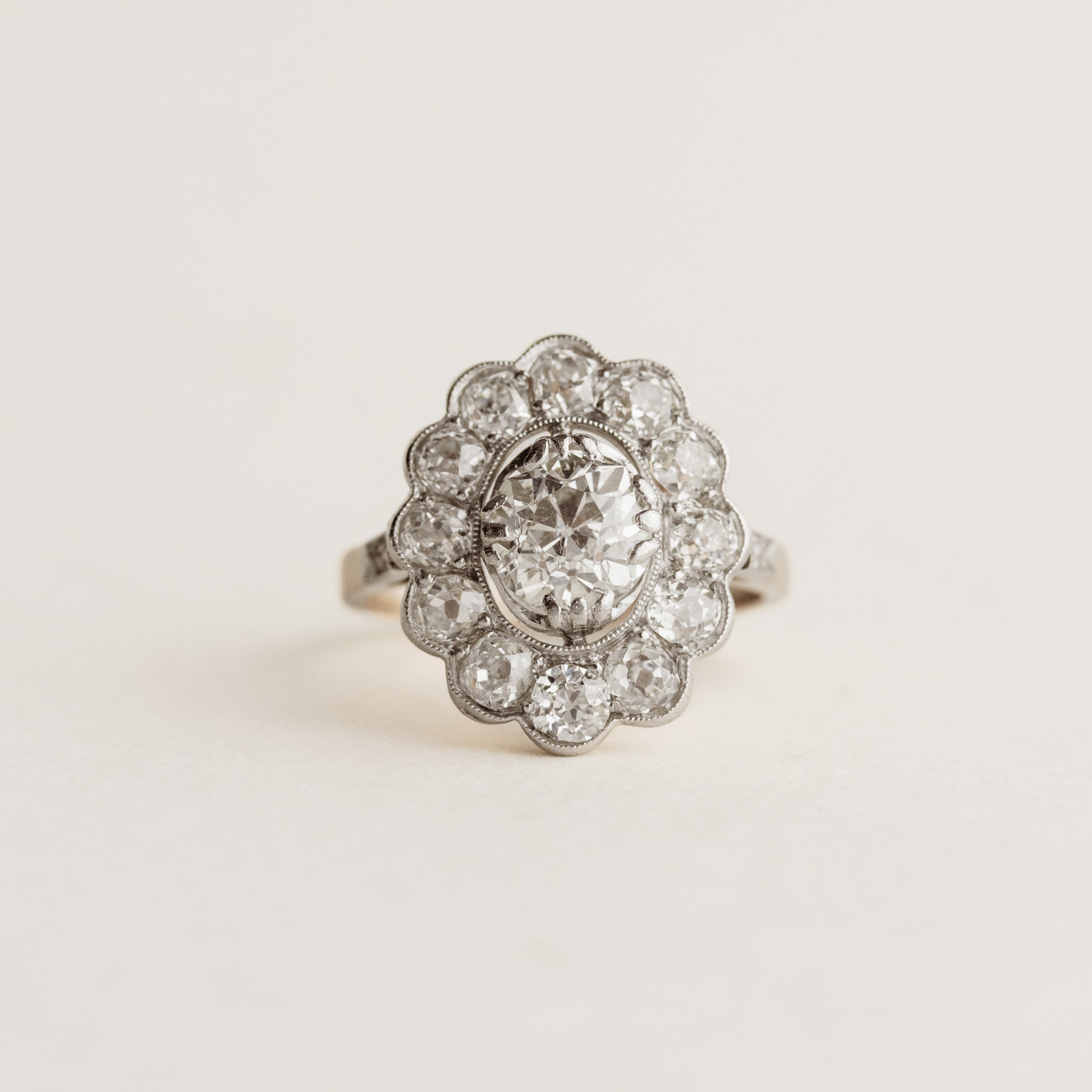 Old European Cut Diamond Halo Ring