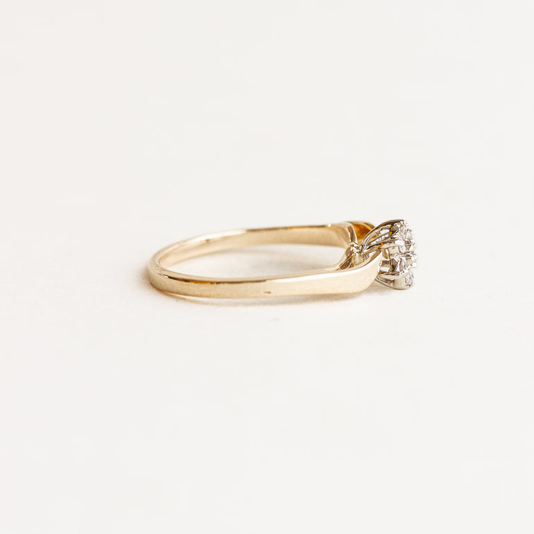 Vintage Bypass Diamond Cluster Engagement Ring