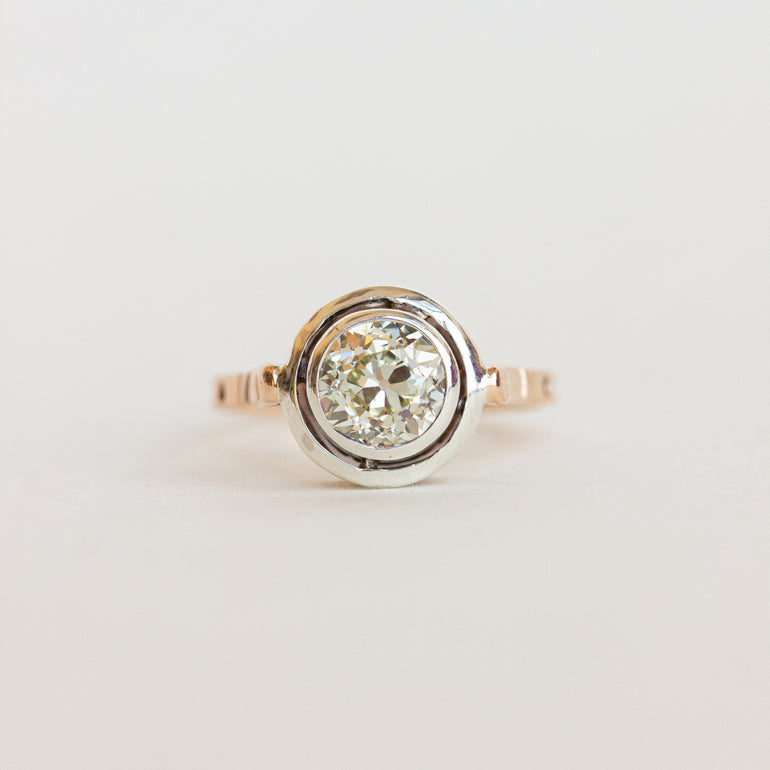 Vintage European Cut Bezel Set Engagement Ring