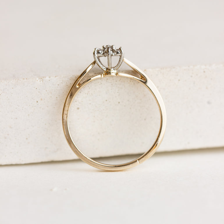 Vintage Bypass Diamond Cluster Engagement Ring