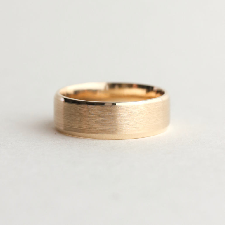 bevelled edge wedding band