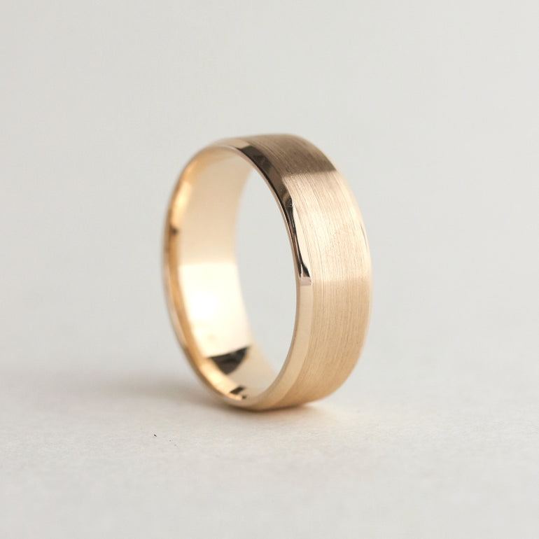 bevelled edge wedding band