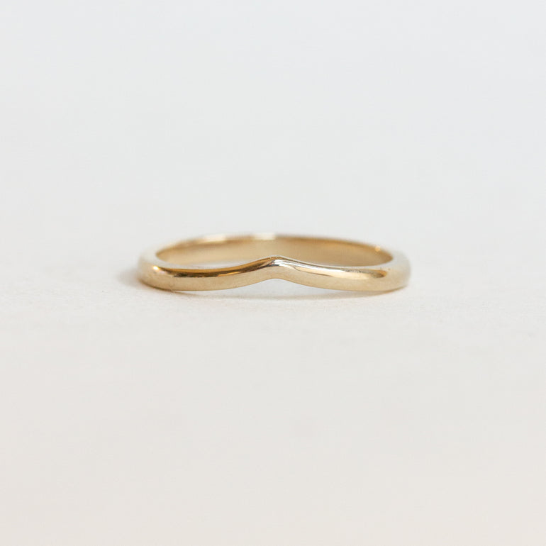 chevron gold wedding band