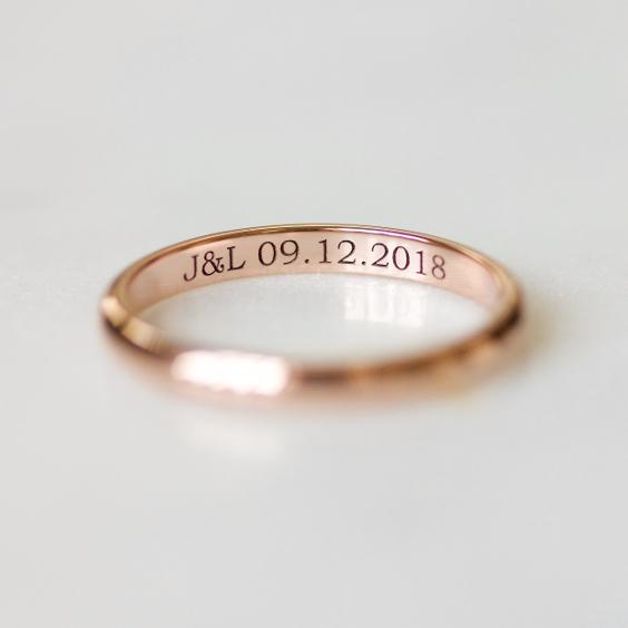 wedding band with engraving