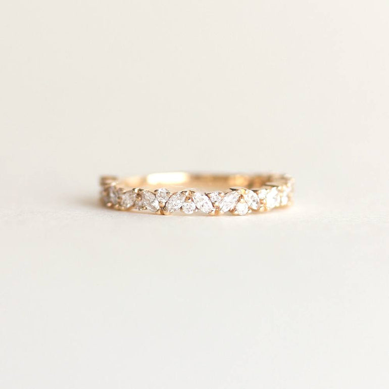 cluster diamond wedding band