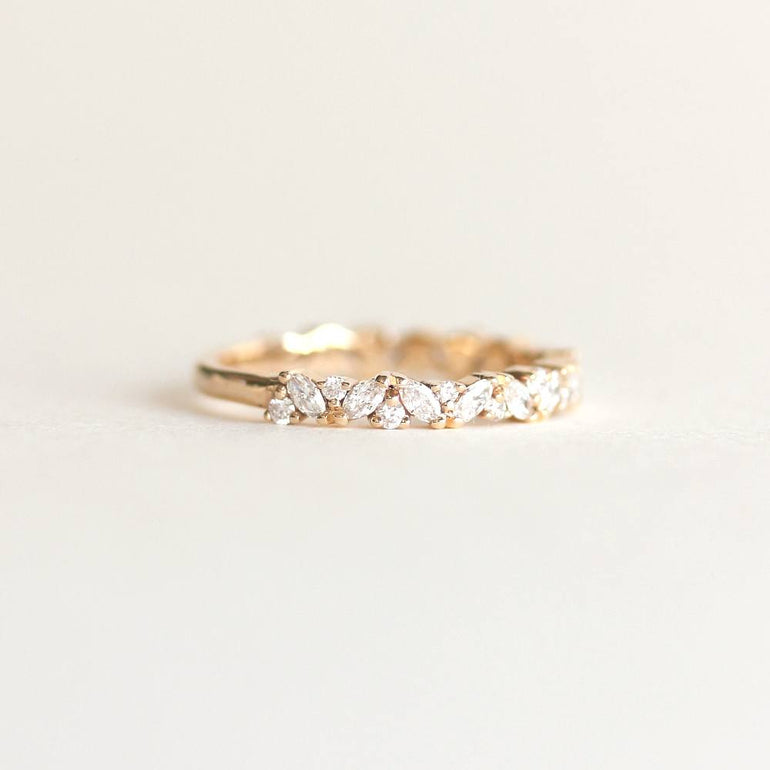 cluster diamond wedding band