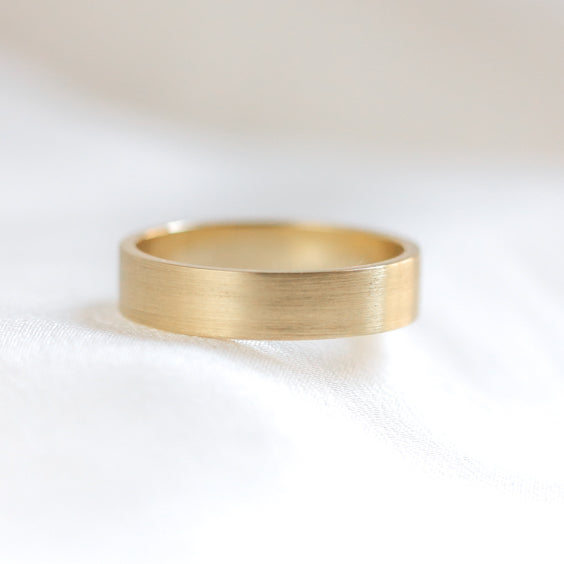 flat edge wedding band