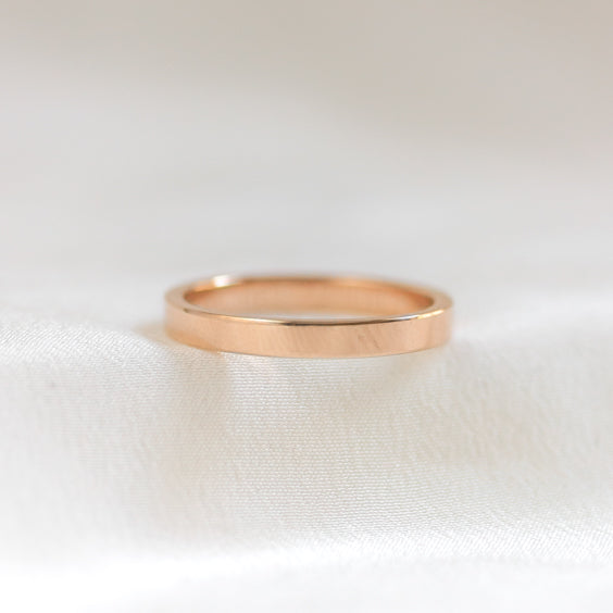 flat edge wedding band