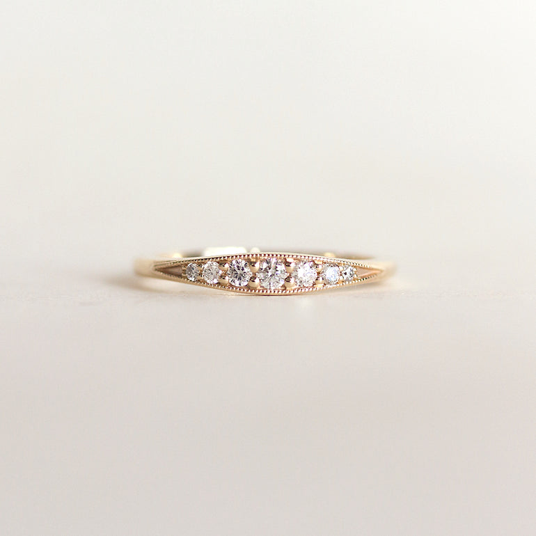 diamond milgrain wedding band