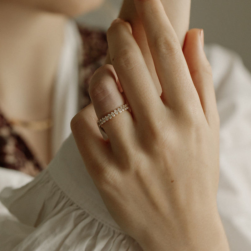 oval eternity diamond wedding band