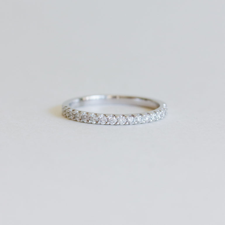 diamond pave eternity wedding band