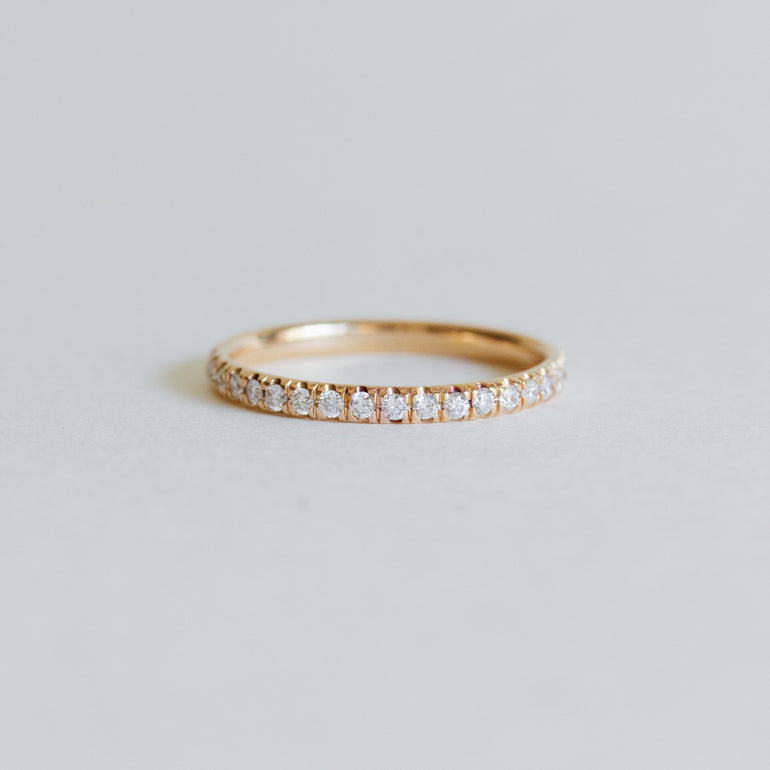 pave diamond wedding band